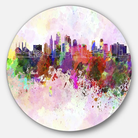 Designart - Kansas City Skyline' Disc Cityscape Metal Artwork Print